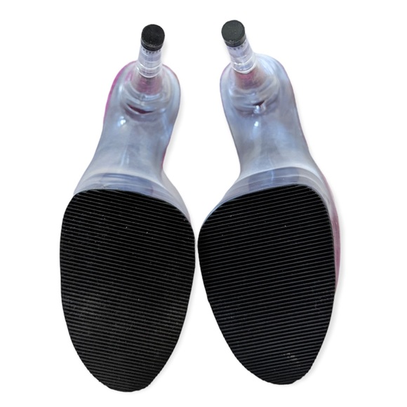 Tony Shoes Platform Clear/Fuchsia Glittery Sandals - Picture 11 of 11